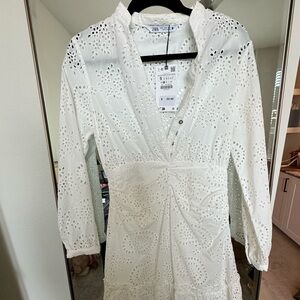 ZARA NWT white lace dress size small